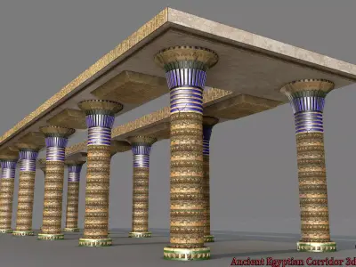  Ancient Egyptian Corridor 3d Model 3D model
