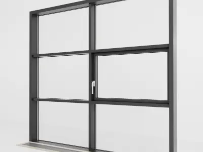 Panoramic glazing Stained glass 71 Low-poly 3D model