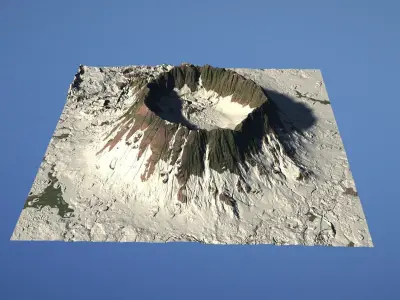Landscape Environment Volcano Snow 30 Low-poly 3D model