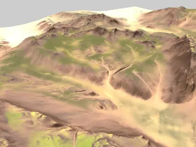 Terrain mountain in desert 3D model
