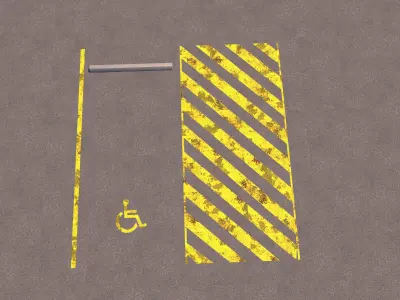 Disabled parking paintwork Free low-poly 3D model