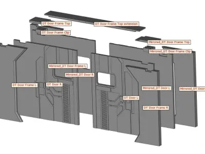 Dark Trooper Door Frame One12 Scale STL files 3D print model
