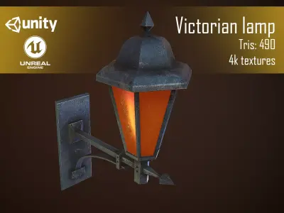 Victorian wall lamp Low-poly 3D model