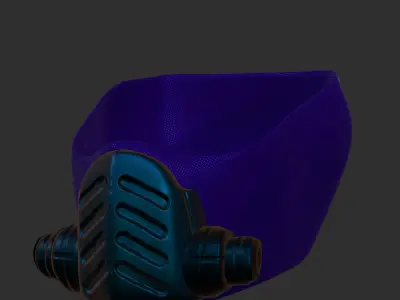 Gas mask helmet 3d model scifi Low-poly  Low-poly 3D model