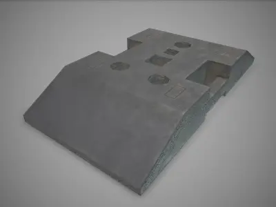 Low poly Road Fence Plastic Base PBR Game-ready Low-poly 3D model