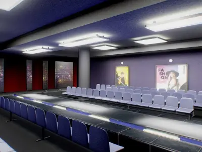 Fashion Show Studio Baked VRAR Ready Low-poly 3D model