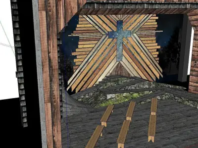 Architecture-Religion-God-Culture-Temple-0283 stage with fire... 3D model
