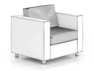 Wicker Armchair 3D model