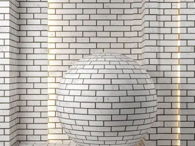 4K White Brick Wall Textures  - Seamless PBR - 3 Patterns Texture