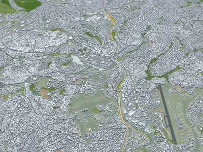 Yaounde Cameroon 40km Low-poly 3D model