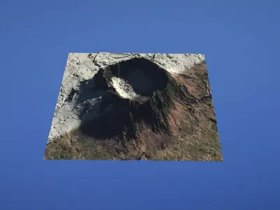 Landscape Environment Volcano Snow 37 Low-poly 3D model