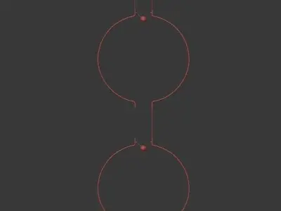 liaison pendant lamp with two circles hanging from it 3D model