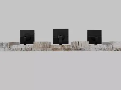 Recycled Wood Hanging Lamp Wall Art Low-poly 3D model