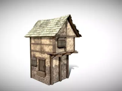 Medieval House Low-poly 3D model