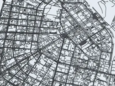 Arkhangelsk Road Network and Streets 3D model