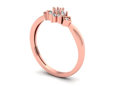 Solitaire Wedding Engagement Women Rings Cluster Band Ring 3D print model