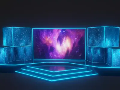 Nebula Stage Low-poly 3D model