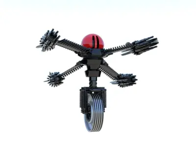 Robot Cyborg Racer SciFI Game Character Low-poly 3D model