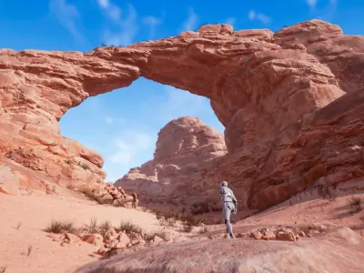 Desert Sandstone Cliffs and Rocks Modular UE Low-poly 3D model