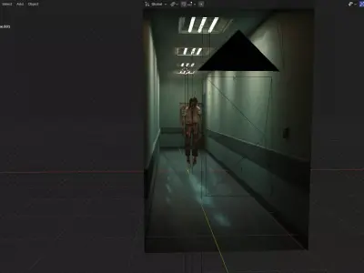 Abandoned Hospital Horror Hallway  Realistic Blender Environment 3D model