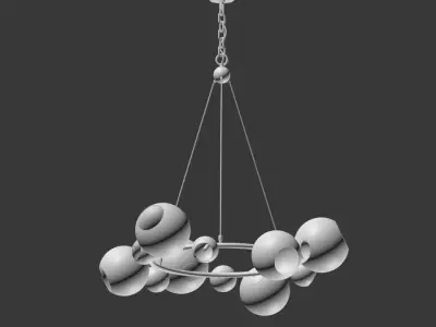 Bubbles 9 light chandelier 3D model