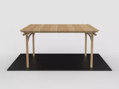 Wooden pergola 2 3D model