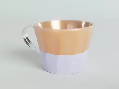 Iridescent peach luster porcelain cup Free 3D model