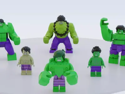 Lego Hulk mini pack 3D model