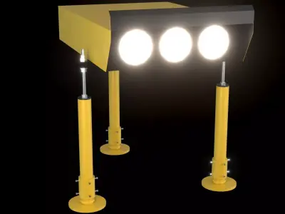 PAPI Airport Approach Light Precision Approach Path Indicator Low-poly 3D model