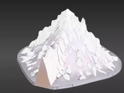 Snowy Mountain Peak Stylized Environment Background 3D Model Low-poly 3D model