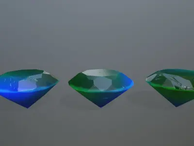 Gem Set of gemstones Low-poly 3D model
