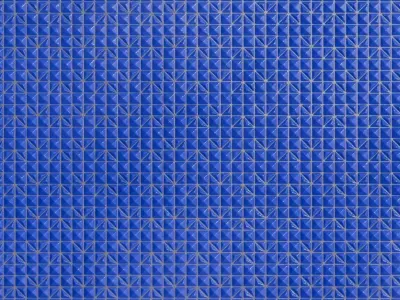 Modern Glossy Electric Blue Geometric Pyramid Tiles PBR Seamless Texture