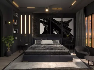 Dark Bedroom  3D model