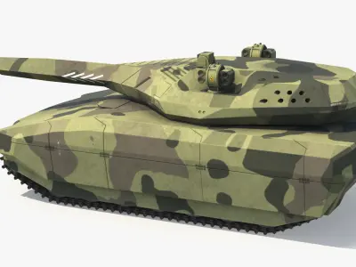  Stealth Battle Tank with Coaxial MG Camouflage Green Simplified 