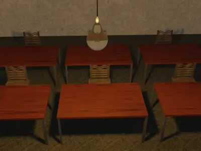 Thematic Lighting Classroom Scene in blender Free 3D model