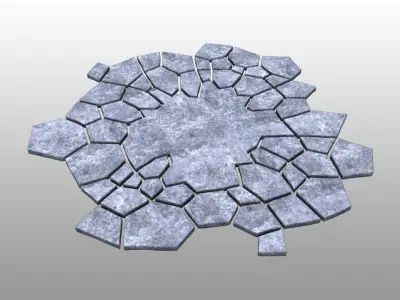 Stone ground tiles 3D model