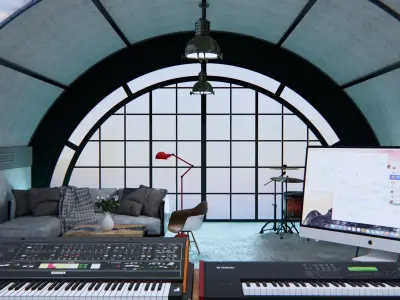 Music studio 3D model