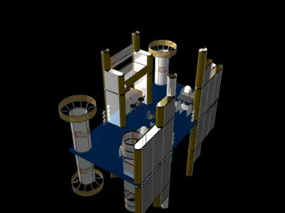 3d stand Exhibition booth 5x10 Octanorm system 3D model