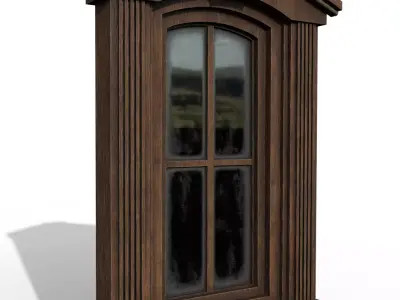 Wood windows 3d model Low-poly 3D model