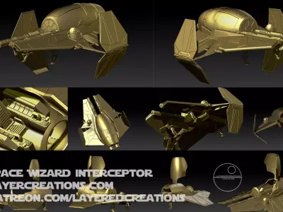 JediInterceptorEpi3 space wizard interceptor 3D print model