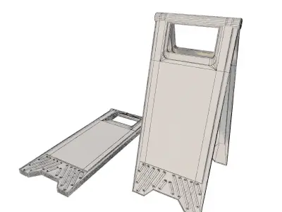 Hong Kong Caution Wet Floor Sign 3D model