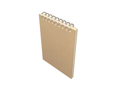 Notebook Pad With Spiral v2 001 Low-poly 3D model