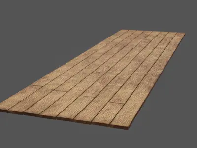 Lowpoly Old woodstrip Parquet Low-poly 3D model