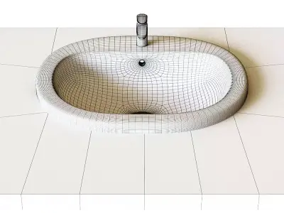 Roca Coral sink 56x48 cm built-in top 327898000 3D model
