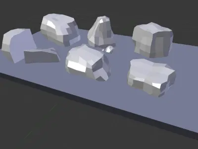 Rocks set of Low-poly 3D model