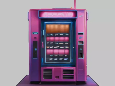 Neon Snack Station Cyberpunk Low-poly 3D model