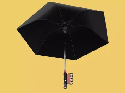 FLASHLIGHT ERGO UMBRELLA SAFE FINGERHOLE GRIP TEXTING RAIN TORCH 3D model