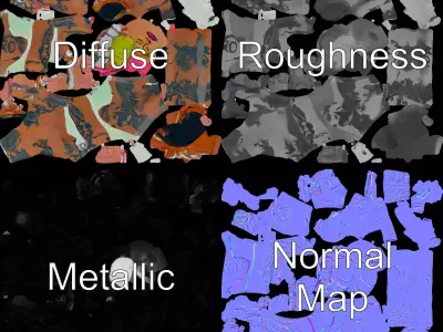 Futuristic Tattooed Model model pack Low-poly 3D model