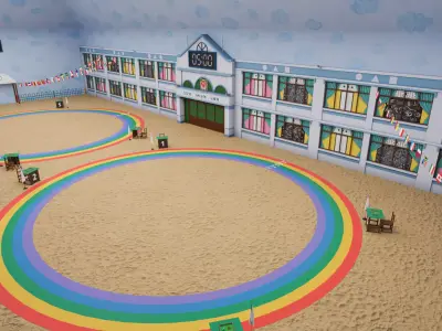 Squid Game Pentathlon Map 3D model