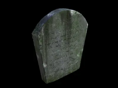 OldGravestone6 tombstone - Low-poly 3D model